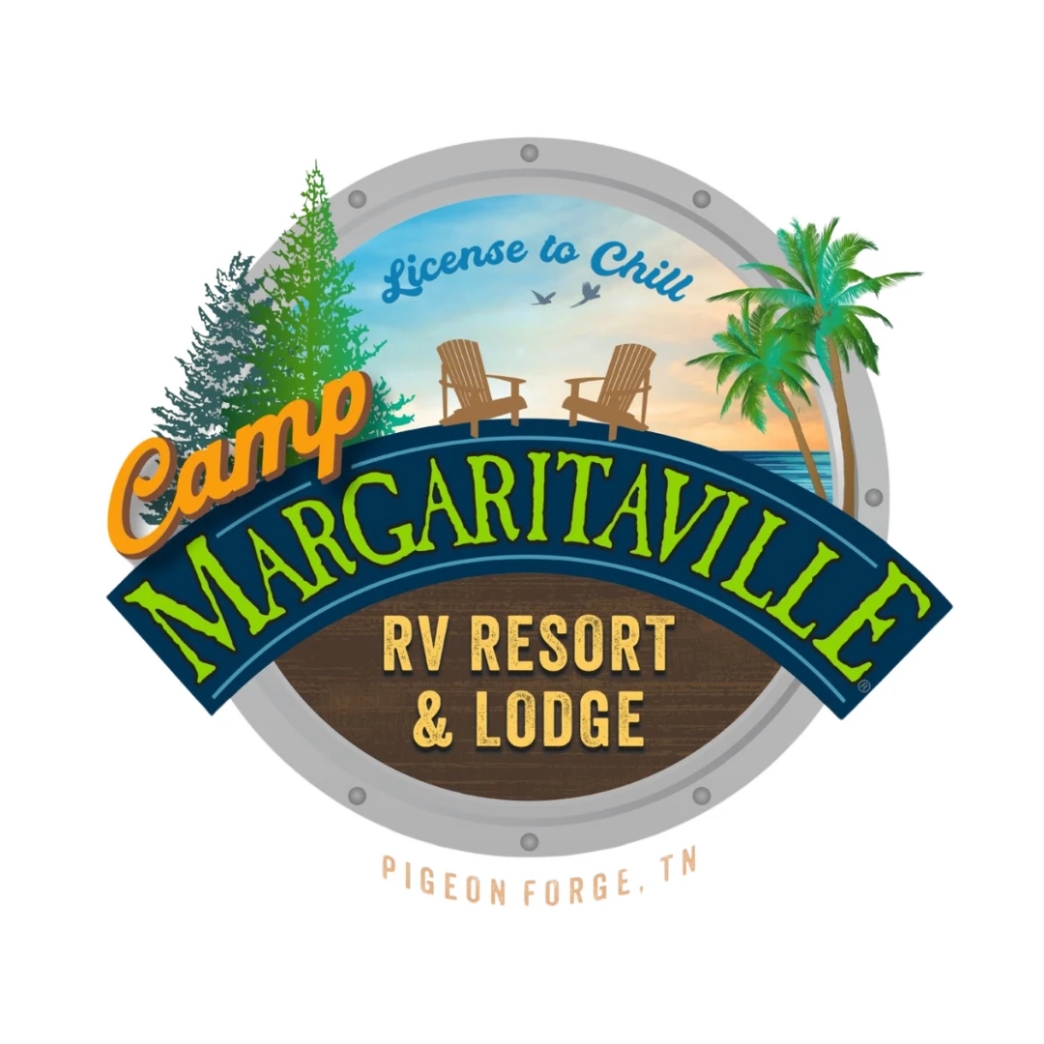 โลโก้ Camp Margaritaville RV Resort newstep new step work and travel Pigeon forge Tennessee