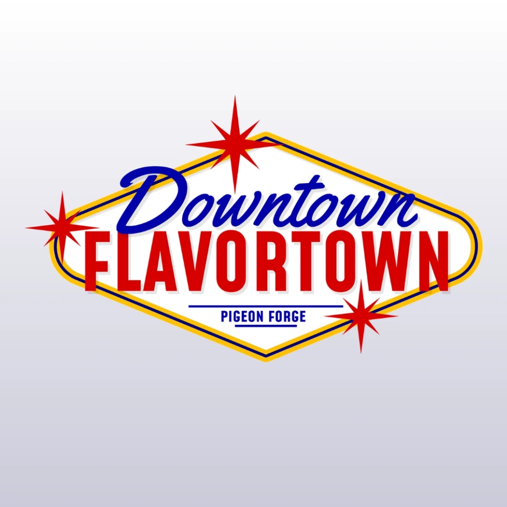 โลโก้ Downtown Flavortown newstep new step work and travel Pigeon Forge Tennessee